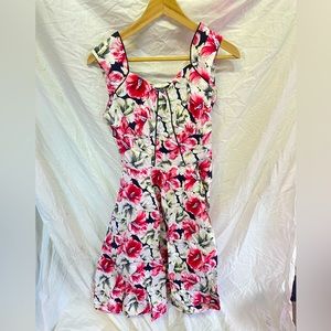 Hearts and roses mini dress size 10 floral nwt